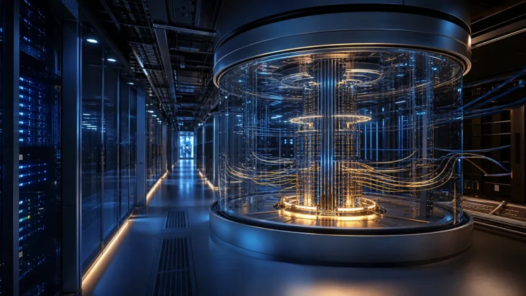 Enterprise data center with an illuminated central processor chamber